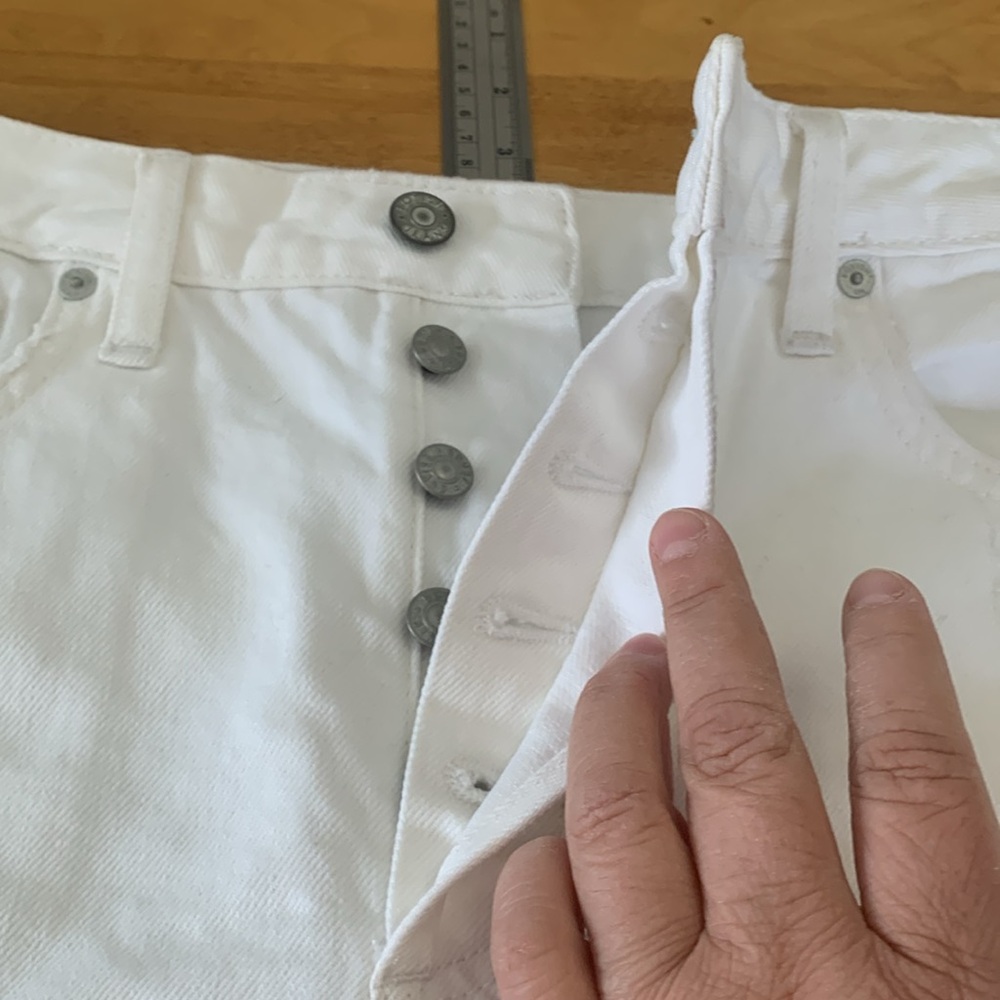Boyish Anthropologie Corey Jean Skirt White Denim 26 High Rise Mini Royal Weddng - Picture 8 of 16